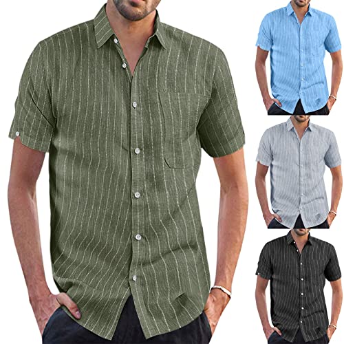 Hemden Herren Kurzarm Bügelfrei Männer 5XL 3XL 4XL Regular Fit Slim Fit Baumwolle XXL Business Hemd Weisses Henley Shirt Herrenhemden Trachtenhemd Leinenhemd Trachtenhemden Kurzarmhemd Rüschenhemd # von RYTEJFES