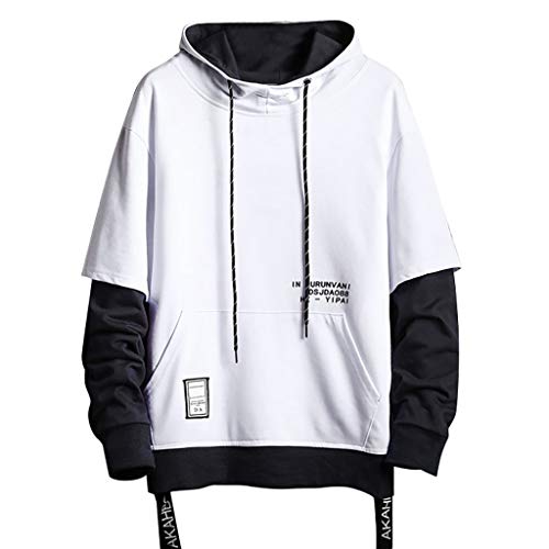 RYTEJFES Herren Hip Hop Hoodie Japanischer Streetwear Jumper Alphabetdruck Langarm Kapuzenpullover mit Känguru-Tasche Mode Beiläufig Oversized Hoodie Sweatshirt Kapuzenpulli top von RYTEJFES