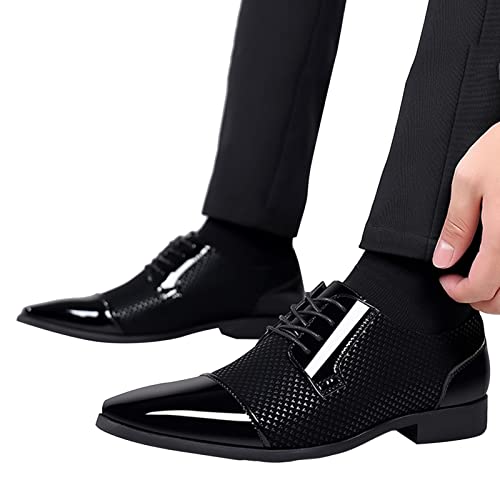 Herren Schuhe Schwarz, Casual Business Leder Formelle Schuhe Shoe Klassischer Bequeme Glattleder Formal Herrenschuhe Moderne Leather Hochzeit Business Lederschuhe Shoes ! von RYTEJFES