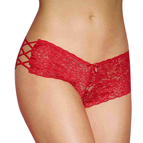 High Waist Unterhosen Für Damen Hipster Sexy Unterwäsche Für Frau Mollig Push Up Damen Slips Mehrpack Baumwolle Spitze String Tanga Damen Set Nahtlos Tanga Damen Sexy Spitze Rot Pantys Hipster von RYTEJFES