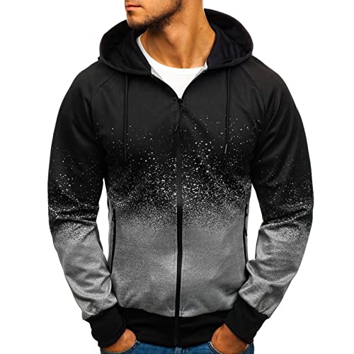 Hoodie Sweatjacke Herren Sweat Zip Hood Kapuzenjacke Kapuzenpullover Hooded Sweatshirt Kapuzenpulli mit Reißverschluss Langarm Hoodies Sport Style Casual Fitness Training Basic von RYTEJFES