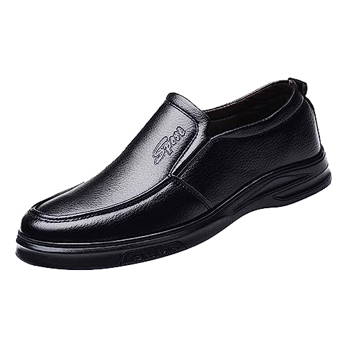 Lederschuhe Herren Schwarz, Glattleder Leather Business Casual Shoe Herrenschuhe Formelle Klassischer Hochzeit Leder Lederschuhe Schuhe Moderne Business Bequeme Formal Smokingschuh Shoes von RYTEJFES