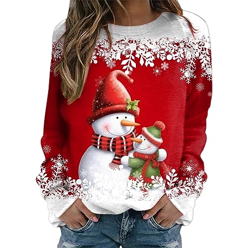 RYTEJFES Ausgefallene Hoodies Damen Damen Bekleidung Pullover Damen Grau Weihnachts Kleidung Frauen Bluse Weihnachten Damen Weihnachten Damen Sweatshirt Langarm Sweatshirt Hoddis von RYTEJFES