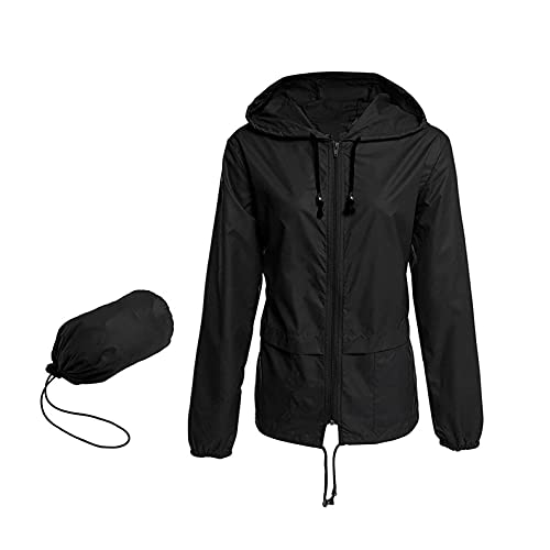 RYTEJFES Damen Regenjacke Leicht Jacke Windbreaker mit Kapuze Outdoorjacke Faltbarer Winddicht Wasserdichte Atmungsaktiv Regenmantel,ideal zum Fahrradfahren & Wandern von RYTEJFES