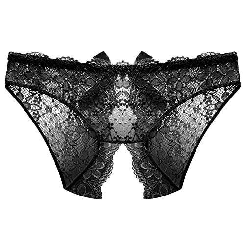 RYTEJFES Damen Spitze Tanga String Ouvert Sexy Reizvoller Erotisch Dessous Briefs Slip Weich Unterhose Lace Lingerie Schlüpfer Spitzen Tangas Frauen Negligees Hot Spitzenhöschen von RYTEJFES