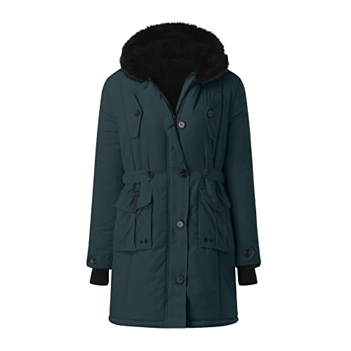 RYTEJFES Damen Jacke Übergangsjacke Herbst Winter Elegant Übergang Lang XXL Schwarz Größe 48 Steppmantel Trachtenjacke Übergang Jacke Winterparka Steppjacke Wintermantel Fleecejacke Winterjacke @ von RYTEJFES