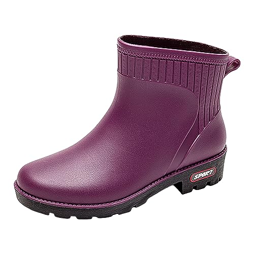 RYTEJFES Gummistiefel Damen Damenschuhe Größe 43 36 Gummistiefeletten Reiterstiefel 38 Reitschuhe Herbstschuhe Halbstiefel Halbhoch Wasserdichte Schuhe Regenhut 39 Ankle Boots Schwarz Rain von RYTEJFES