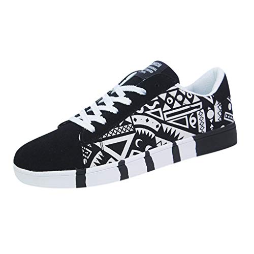 RYTEJFES Herren Canvas Sportschuhe Mode Graffiti-Druck Casual Sneakers Schnürer Flache Schuhe Streetwear Outdoor Walkingschuhe Turnschuhe Atmungsaktiv Laufschuhe Freizeitschuhe von RYTEJFES