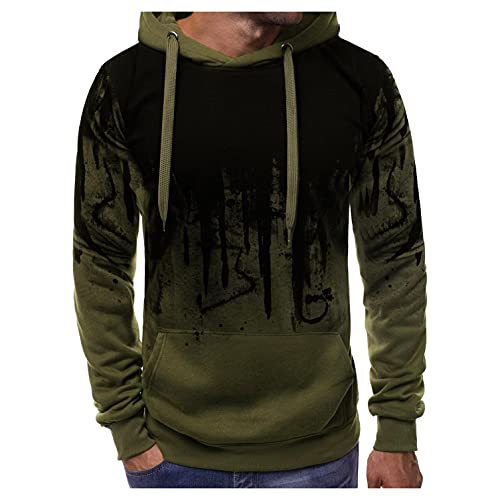 RYTEJFES Herren Hoodie Pullover mit Kapuze Kapuzenpullover für Männer Pulli Langarm Sweatshirt Beiläufig Lose Kapuzenpulli mit Känguru-Tasche Herbst Winter Sweatjacke von RYTEJFES