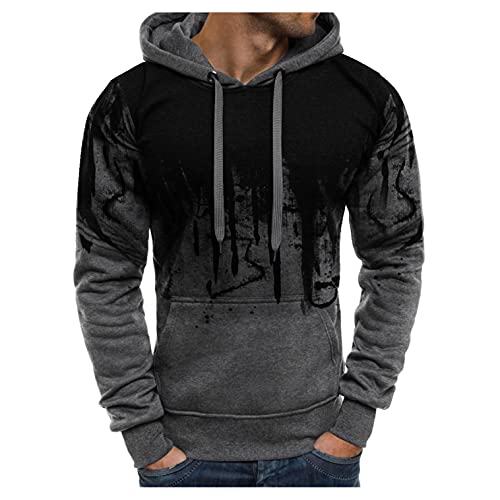 RYTEJFES Herren Hoodie Pullover mit Kapuze Kapuzenpullover für Männer Pulli Langarm Sweatshirt Beiläufig Lose Kapuzenpulli mit Känguru-Tasche Herbst Winter Sweatjacke von RYTEJFES