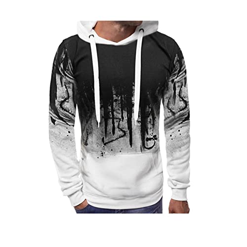 RYTEJFES Herren Hoodie Pullover mit Kapuze Kapuzenpullover für Männer Pulli Langarm Sweatshirt Beiläufig Lose Kapuzenpulli mit Känguru-Tasche Herbst Winter Sweatjacke von RYTEJFES