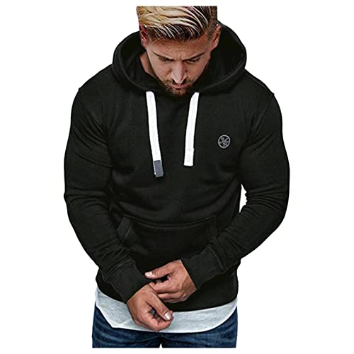 RYTEJFES Herren Kapuzenpullover Hoodie Sweatshirt Pullover Kapuze Kängurutaschen Regular Fit Einfarbig Baumwolle von RYTEJFES