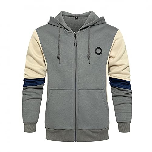 RYTEJFES Herren Sweatshirts mit Reißverschluss Langarm Sweatjacke Kapuzenpullover Farbblock Pullover Hoodie Kordelzug Tasche Kapuzenpulli Kapuzenjacke Casual Zip Patchwork Top Kapuze Pulli von RYTEJFES