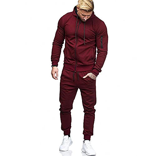 RYTEJFES Herren Trainingsanzug Jogginganzug Sportanzug Jogging Anzug Hoodie-Sporthose Jogging-Anzug Trainings-Anzug Jogging-Hose Kapuzenpullover mit Reißverschluss + Sporthose Tracksuit Set von RYTEJFES