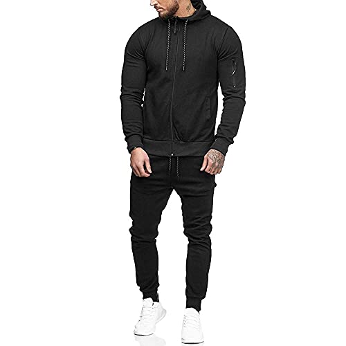 RYTEJFES Herren Trainingsanzug Jogginganzug Sportanzug Jogging Anzug Hoodie-Sporthose Jogging-Anzug Trainings-Anzug Jogging-Hose Kapuzenpullover mit Reißverschluss + Sporthose Tracksuit Set von RYTEJFES