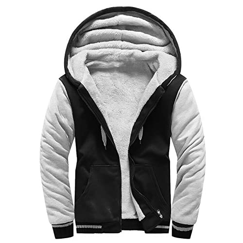 RYTEJFES Herren Winter Fleecejacke Kapuzenpullover mit Reißverschluss Hoodies Sweatshirt Sweatjacke Gefüttert Plüsch Warm Wintermantel für Männer Beiläufig Kapuzenjacke mit Kapuze von RYTEJFES