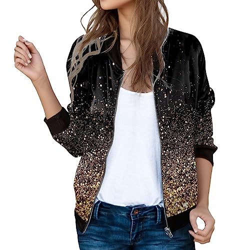 Jacke Damen, Jacke Damen Sommer Lang Leicht Elegant Rot Weiss Kurz Chic Beige Sportlich Übergangsjacke College Jacke Sommer Windjacke Bomberjacke Blouson Sommerjacke ( von RYTEJFES