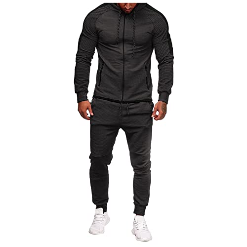 RYTEJFES Jogginganzug Herren, Bequeme Elegante Jogginghose Sets Kleidung Hosen Gym Joggen Training Stylisch Trainingsanzug Hoodie Modern Jogging Men Casual Jogginghose Klamotten von RYTEJFES