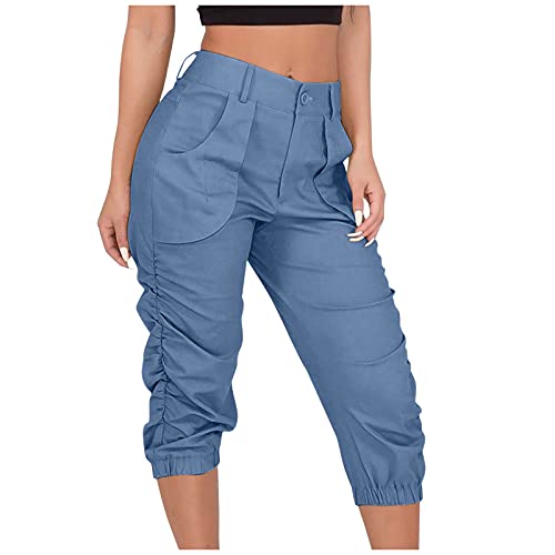 RYTEJFES Jogginghose 3/4 Damen Weiß Schwarz Bunt Große Größen Sport Rosa Capri Jeans Hose Sommerhosen Freizeithose Softhose Sommerhose Arbeitshose Outdoorhose Caprihose - von RYTEJFES