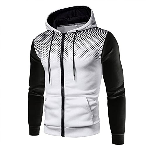 RYTEJFES Kapuzenpullover mit Reißverschluss Herren Trainieren Sport Hoodie Sweatshirt Kapuzenjacke Slim Fit Moden Basic Langarm Kapuzenpulli mit Taschen Sportjacke Outdoorjacke Sweatjacke von RYTEJFES