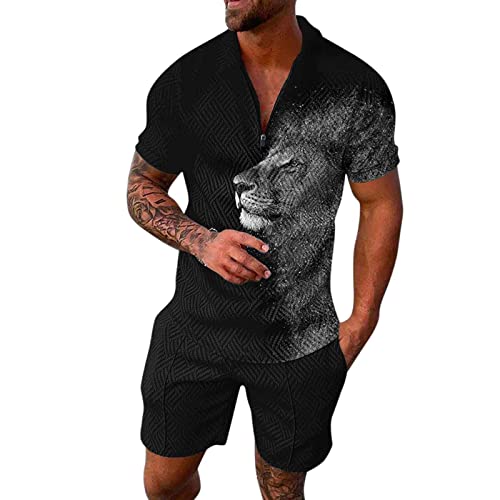 RYTEJFES Kurze Sporthose Herren Mit Innenslip Sportshirt Kurzarm Baumwolle Sport Shorts Mit Taschen N Für Kurz Sport Hosen Männer Lang Shorts Sport Mit Taschen Sportbekleidung Jogginganzug 2# von RYTEJFES