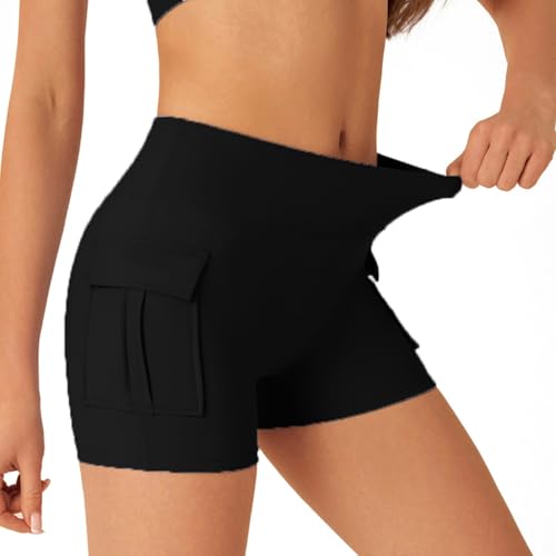 Laufshorts Damen Sporthose Kurz Radlerhose Sport Outfit Set Kleidung Frauen Kurze Shorts Sommer Hose Kleid Mit Drunter Hosen Scrunch Gym Activewear Für Running Women Leggings Yoga von RYTEJFES