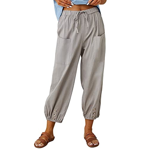 RYTEJFES Leinenhose Damen Sommerhose leicht 7/8 Hose Sommer Culotte musselin Haremshose leichte 3/4 Pumphose Caprihose Hosen Sommerhosen und luftig Strandhose leinen lang Hosenrock Freizeithose Boho RYTEJFES Leinenhose Damen Sommerhose leicht 7/8 Hose Sommer Culotte musselin Haremshose leichte 3/4 Pumphose Caprihose Hosen Sommerhosen und luftig Strandhose leinen lang Hosenrock Freizeithose Boho von RYTEJFES