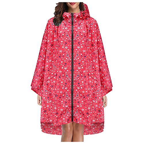 RYTEJFES Regenmantel Damen Wasserdicht Atmungsaktiv Lang Sommer Leicht Festival Regenmantel Übergangsjacke Wind Jacke Softshelljacke Outdoorjacke Windjacke Regenponcho Regenjacke Windbreaker von RYTEJFES