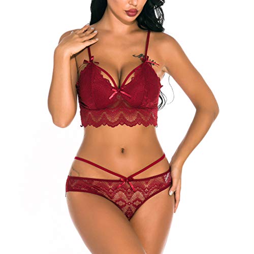 RYTEJFES Sexy Dessous Damen FüR Sex UnterwäSche Frauen und Slip Set Spitzen Push Up BH Unterwäsche Erotisch Dessous Sets Sexy Reizwäsche Bra und Slip Stickerei Babydoll Sets von RYTEJFES