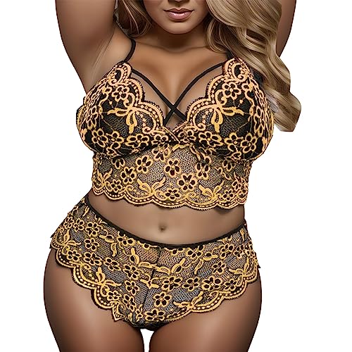 RYTEJFES Sexy Lingerie, Sexy Transparente Mollig Erotik Strapse Unterwäsche Damen-Reizwäsche Durchsichtige Große Größen Erotisch Reizwäsche Bodysuit Fishnet Spitze Lingerie Set Unterhosen Lingerie von RYTEJFES