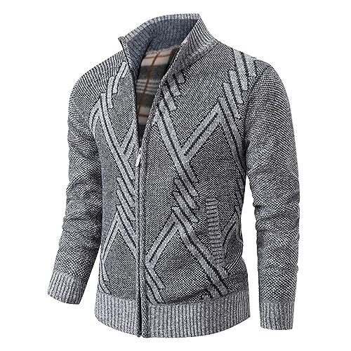 Trachtenjacke Herren Janker Strick Tracht Männer Wiesn Jacke Mode Strickjacke Weste Oktoberfest Trachtenjanker Modern Trachten Trachtenweste Grau Outfit Für Trachtenstrickjacke von RYTEJFES