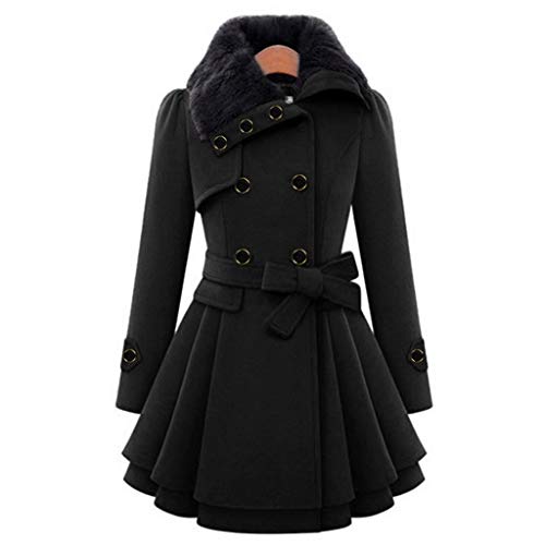 RYTEJFES Übergangsjacke Damen Herbst Filz Outdoor Fleece Mit Kapuze Winterparka Warm Schwarz Grosse Grössen Gefüttert Plüschjacke Wintermantal Plüsch Plüschmantel Lang Winter Parka Winterjacke # von RYTEJFES