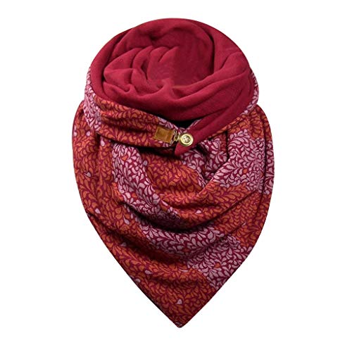 RYTEJFES Winterschal Dreieck Damen übergroßer Elegant Dreieckschal Mode Drucken Schals mit Knopf Soft Wrap Dreieckstuch Warm Herbstschal Winterschal Halstücher Scarf Lieblingsschal von RYTEJFES