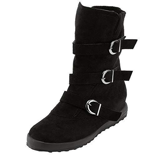 RYTEJFES Winterstiefel Damen Winterschuhe Damen Wasserdicht Hohe Boots Schwarz 39 42 50 Mode Stiefel Winter Schuhe Warm Hohe Boots Wandern Frauen Flache Sneaker Halblange Winterhohe Boots von RYTEJFES