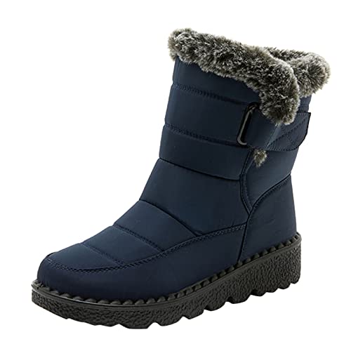 Schneeboots Damen Wasserdicht, Snow Flach Winter Freizeit Stiefel Boots Superfit Trekking Rutschfeste Warm Damenschuhe Stiefeletten Gefüttert Outdoor Stilvoll Hiver Handschuhe Schuhe von RYTEJFES