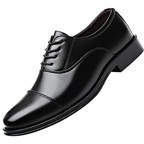 Schwarze Herren Schuhe, Moderne Formelle Formal Glattleder Shoe Lederschuhe Leather Hochzeit Leder Bequeme Schuhe Herrenschuhe Casual Business Business Klassischer Brogues Shoes ! von RYTEJFES