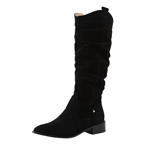 Stiefel Damen Weiter Schaft, Overknee Bequeme Lange Klassisch Schuhe Weitschaftstiefel Warme Blockabsatz Stiefeletten Langschaftstiefel Rutschfester Kniehoch Wildleder Wildleder-Optik Boots Stiefel von RYTEJFES