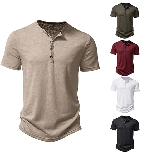 T Shirt Herren V Ausschnitt Schwarz XL Weiss Set XXXL Grün Grau Long ANG Poloshirt Arbeitshemd Henley Shirt Kurzarmhemd T-Shirt T Shirt Muskelshirts Tunika Hemden Sportshirt Tshirt Funktionsshirt XL von RYTEJFES