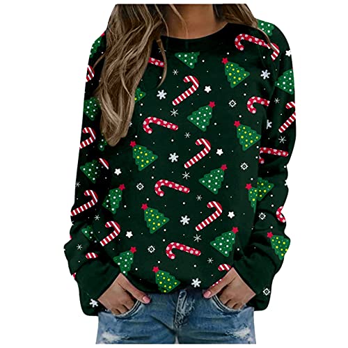 Weihnachts Pullis Pullover Weihnachten Damen Winterpullover Damen Warm Shirt Damen Langarm Lustige Weihnachtspullover Damen Oberteile Ausgefallene Pullover Damen Sweatshirt Damen Baumwolle von RYTEJFES