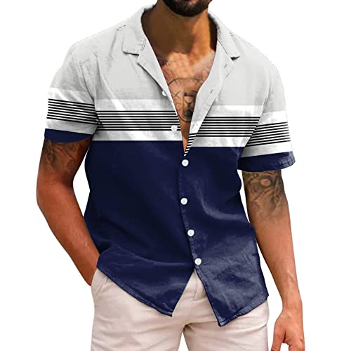 Weißes Hemd Herren Regular Fit Kurzarm 176 Jungen Slim Langarm Bügelfrei Hemden Weisses Business Henley Shirt Herrenhemden Trachtenhemd Männer Rüschenhemd Leinenhemd Trachtenhemden Kurzarmhemd 2# von RYTEJFES