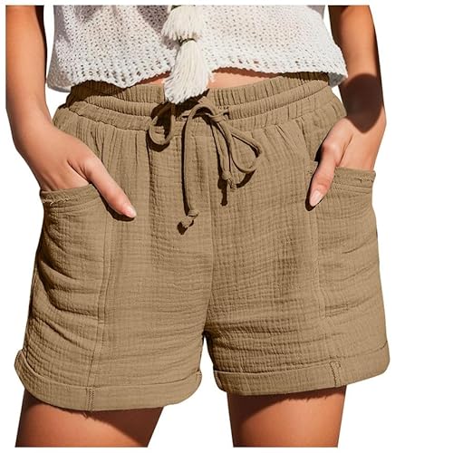 Kurze Hose Damen Hosen Sommer große größen mädchen Knielang leinen Schwarze elegant musselin schwarz Sport Baumwolle Umstandsmode Stoff high Waist Schwangerschaft rote Frauen Stretch Baggy locker von RYTEJFES