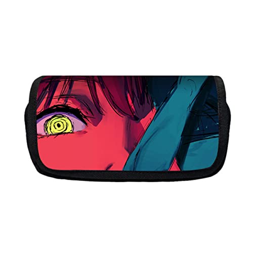 RYTHMIX Chains-aw Man Pencil Case, Cartoon Anime Double Zipper Pencil Case, Pencil Pouch for School Students Kids-1 Piece||Multicolor 16 von RYTHMIX