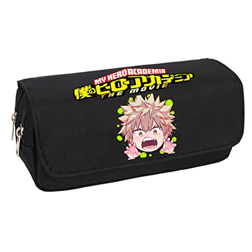 RYTHMIX My He-ro Academ-ia Pencil Box, Cartoon Anime Double Zipper Pencil Case, Office Organizer Stationery Bag with Compartments-1 Piece||Multicolor 6 von RYTHMIX