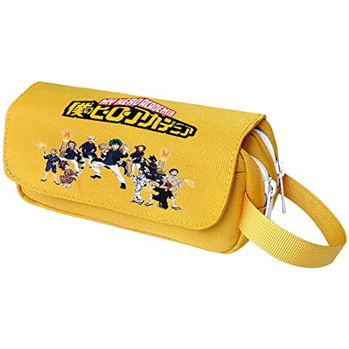 RYTHMIX My He-ro Academ-ia Pencil Case, Stationery Bag Pocket Pencil Case, Pouch for School Office Teen Boy Girl-21x11x7cm||Yellow 22 von RYTHMIX