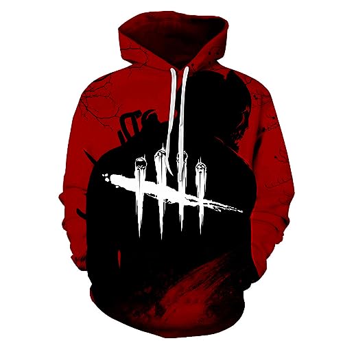 RYTHMIX Pullover für Herren Moto Gu.zzi, Langarm Druck Hoodie Pullover mit Kängurutasche, Damen Moderner Kapuzensweatshirt für Frühling-Red||XXL von RYTHMIX