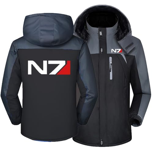 RYTHMIX Wanderjacke Herren N.7, Wasserdicht Wasserdicht Kapuzen-Softshelljacke, Mantel Jacken Skijacke, mit Abnehmbarer Kapuze-Black||XL von RYTHMIX