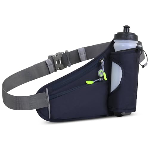 RYTTGOP Laufgürtel, Laufgürtel mit Wasserflasche, leichtes Wasser für Männer und Frauen, Workout im Freien, Radfahren, Klettern, Wandern, Laufen (Dunkelblau) von RYTTGOP