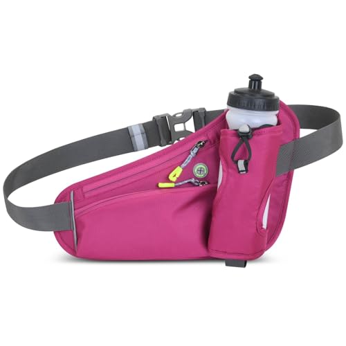 RYTTGOP Laufgürtel, Laufgürtel mit Wasserflasche, leichtes Wasser für Männer und Frauen, Workout im Freien, Radfahren, Klettern, Wandern, Laufen (Rosenrot) von RYTTGOP