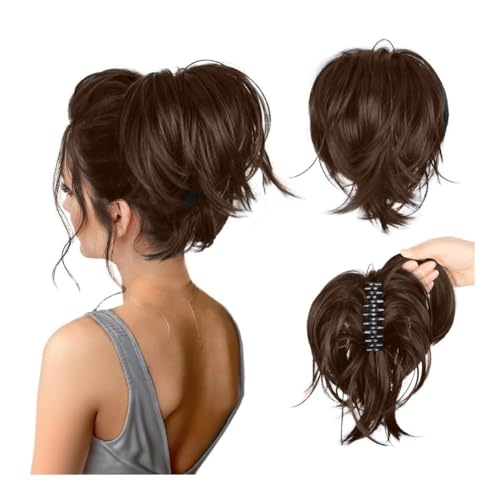 Haarknoten, Voluminöses hitzebeständiges Haar-Accessoire for Damen in Form eines Dutts und eines Pferdeschwanzes Haarknoten Haarteil(Light brown) von RYUQW3RE