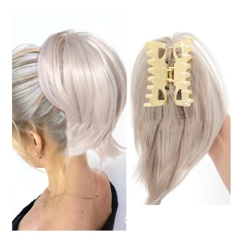 Haarknoten, Voluminöses hitzebeständiges Haar-Accessoire for Damen in Form eines Dutts und eines Pferdeschwanzes Haarknoten Haarteil(Silver white) von RYUQW3RE